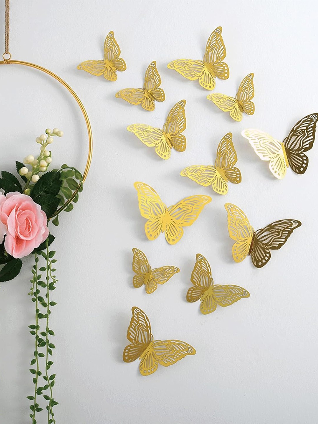 

Asian Royal Gold 12 Pieces 3D Butterfly Wall Decals and stickers