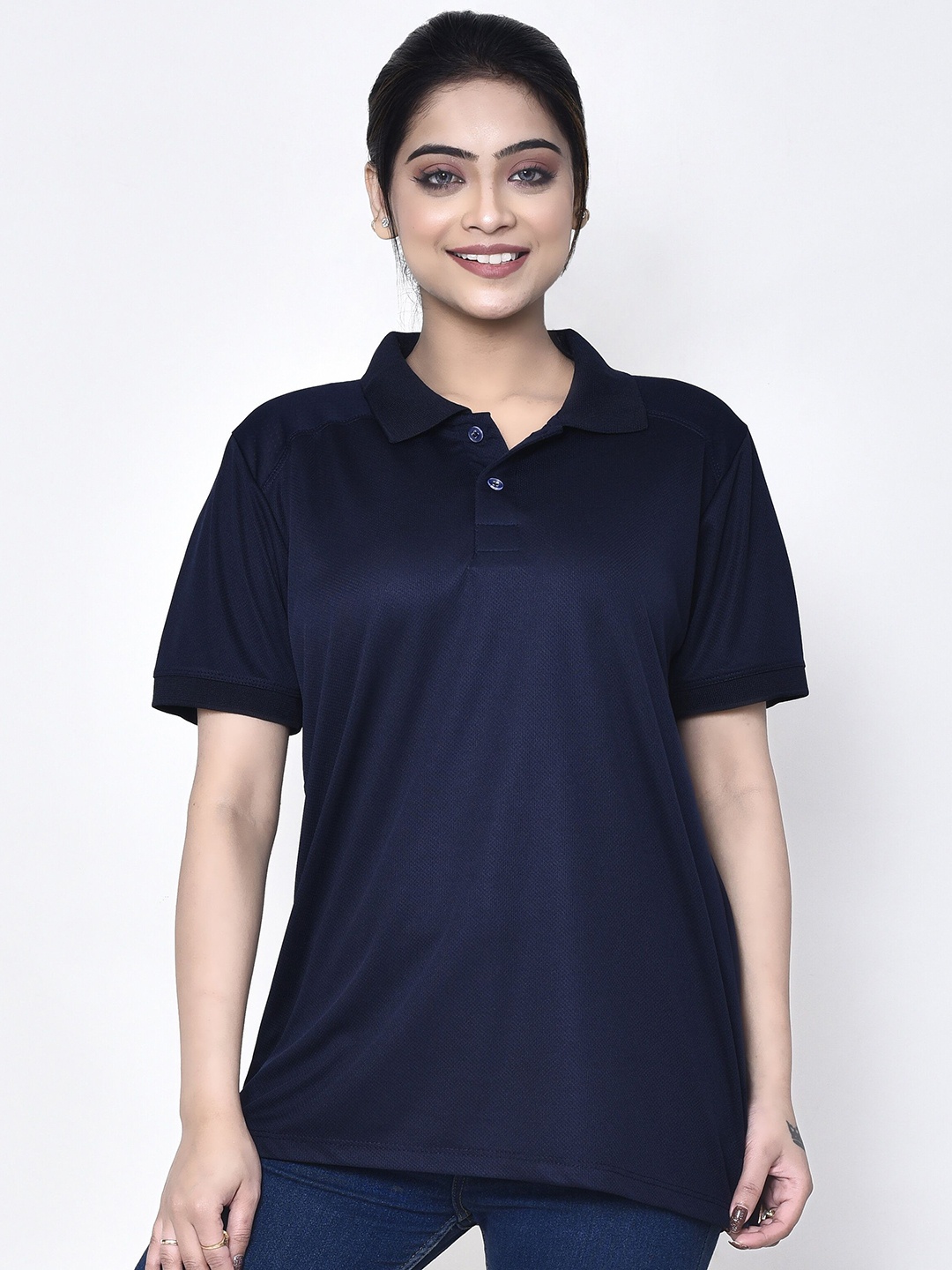 

RAPL Women Polo Collar Pockets T-shirt, Teal