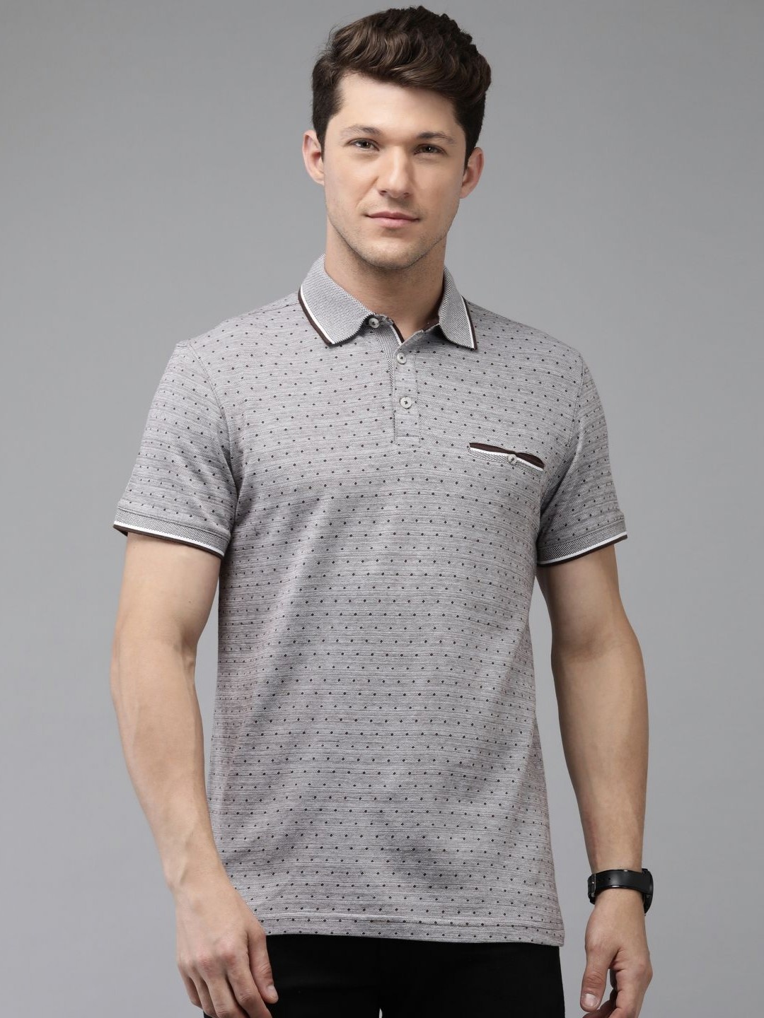 

Provogue Men Polo Collar Pockets Slim Fit T-shirt, Multi