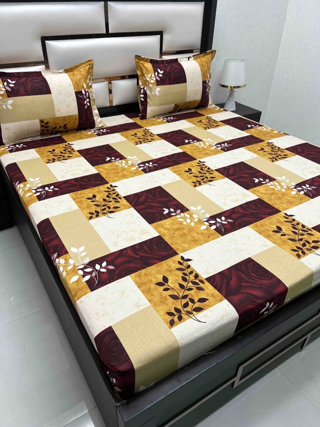 

Pure Decor White & Yellow Floral 250 TC Pure Cotton Queen Bedsheet Set 2.26 m x 2.57 m