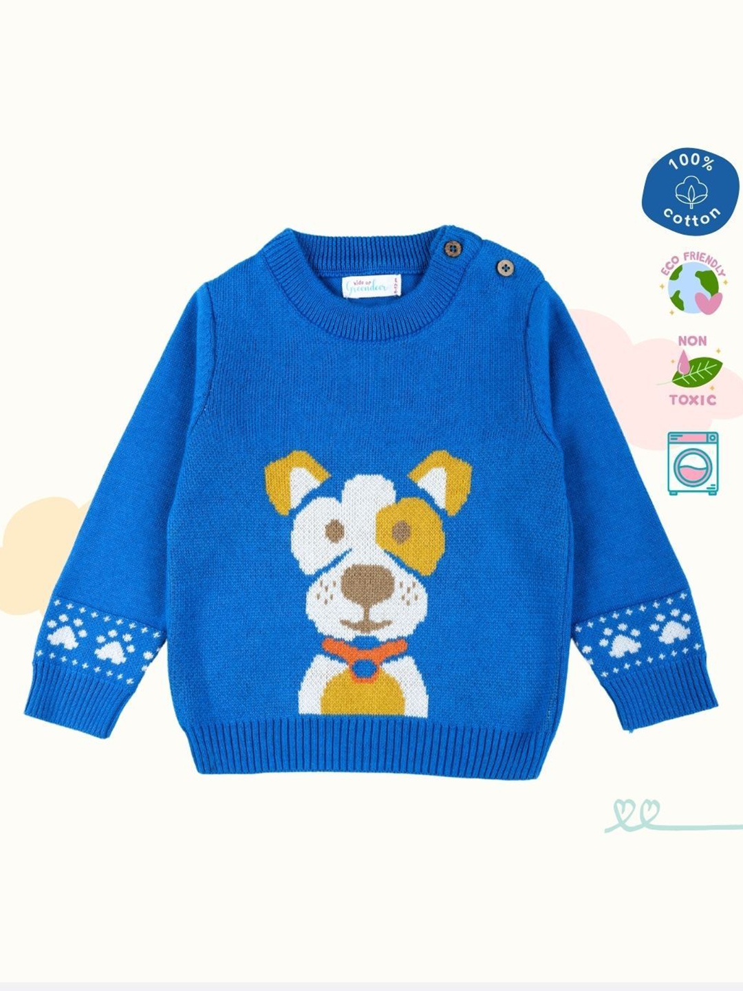 

Greendeer Kids Graphic Printed Cotton Pullover, Blue