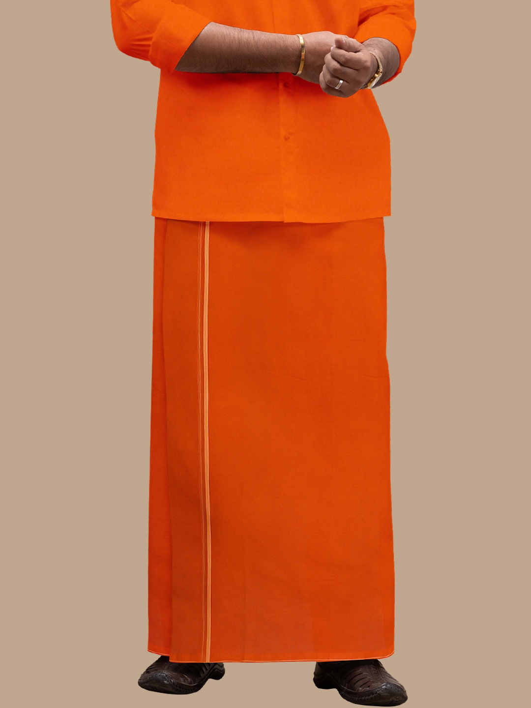 

Ramraj Men Readymade Adjustable Dhoti, Orange