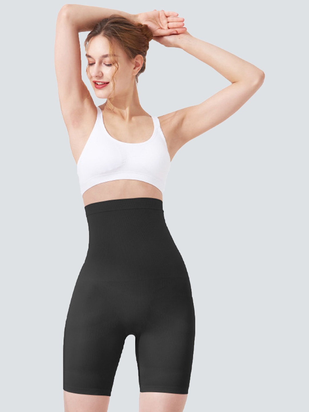 

QIDREZY Women High- Rise Tummy & Thigh Shapewear, Black