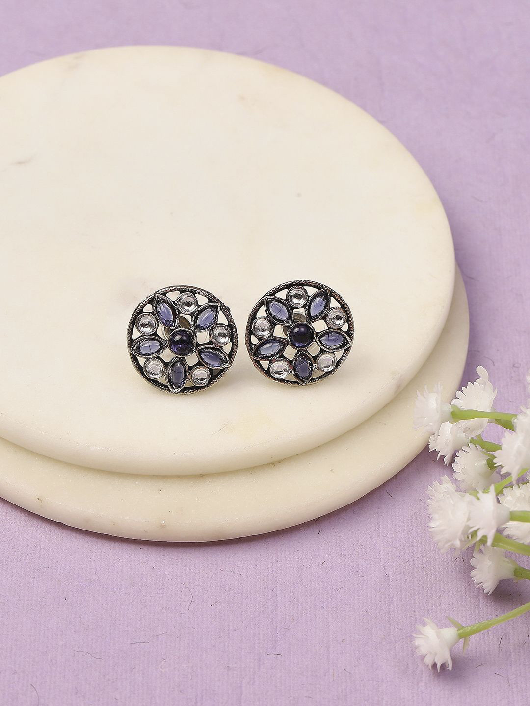 

Rangriti Contemporary Studs Earrings, Blue