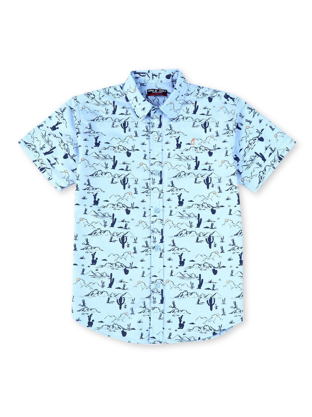 

Palm Tree Boys Standard Opaque Printed Casual Shirt, Blue