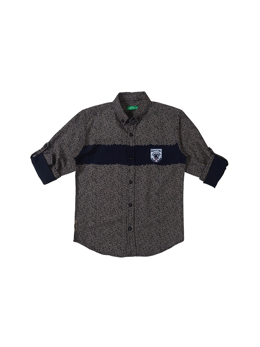 

Palm Tree Boys Standard Opaque Printed Casual Shirt, Navy blue