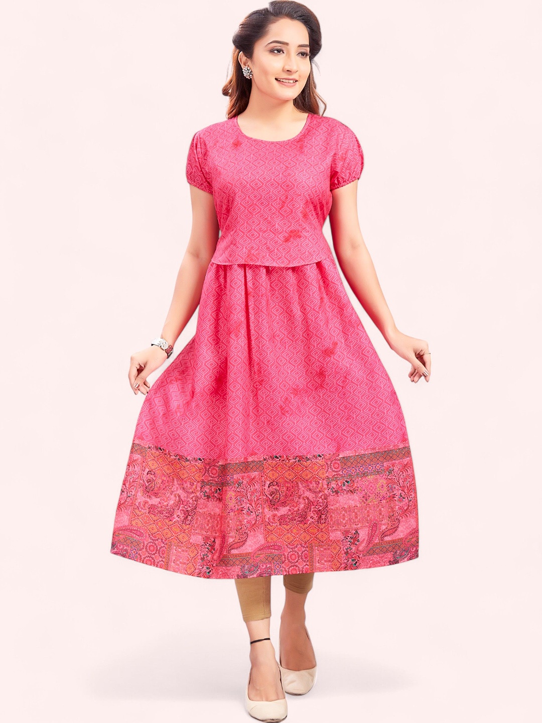 

RITIJYA Women Floral Printed Floral Maternity Kurta, Pink
