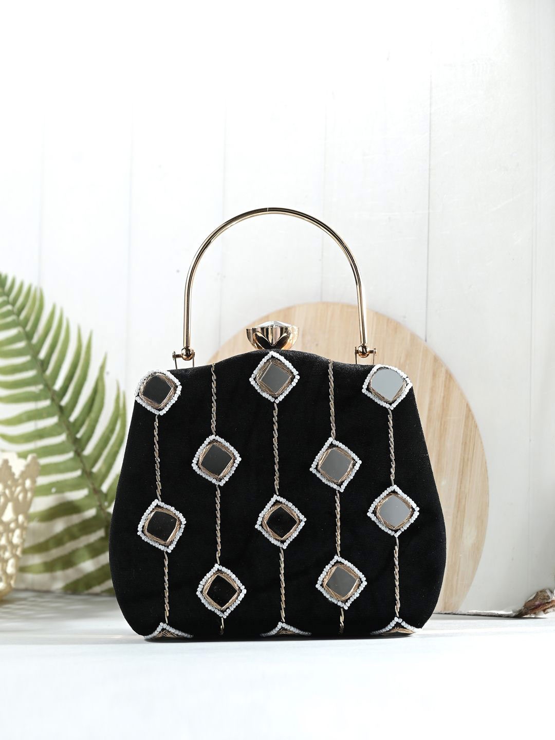 

Anouk Embellished Box Clutch, Black