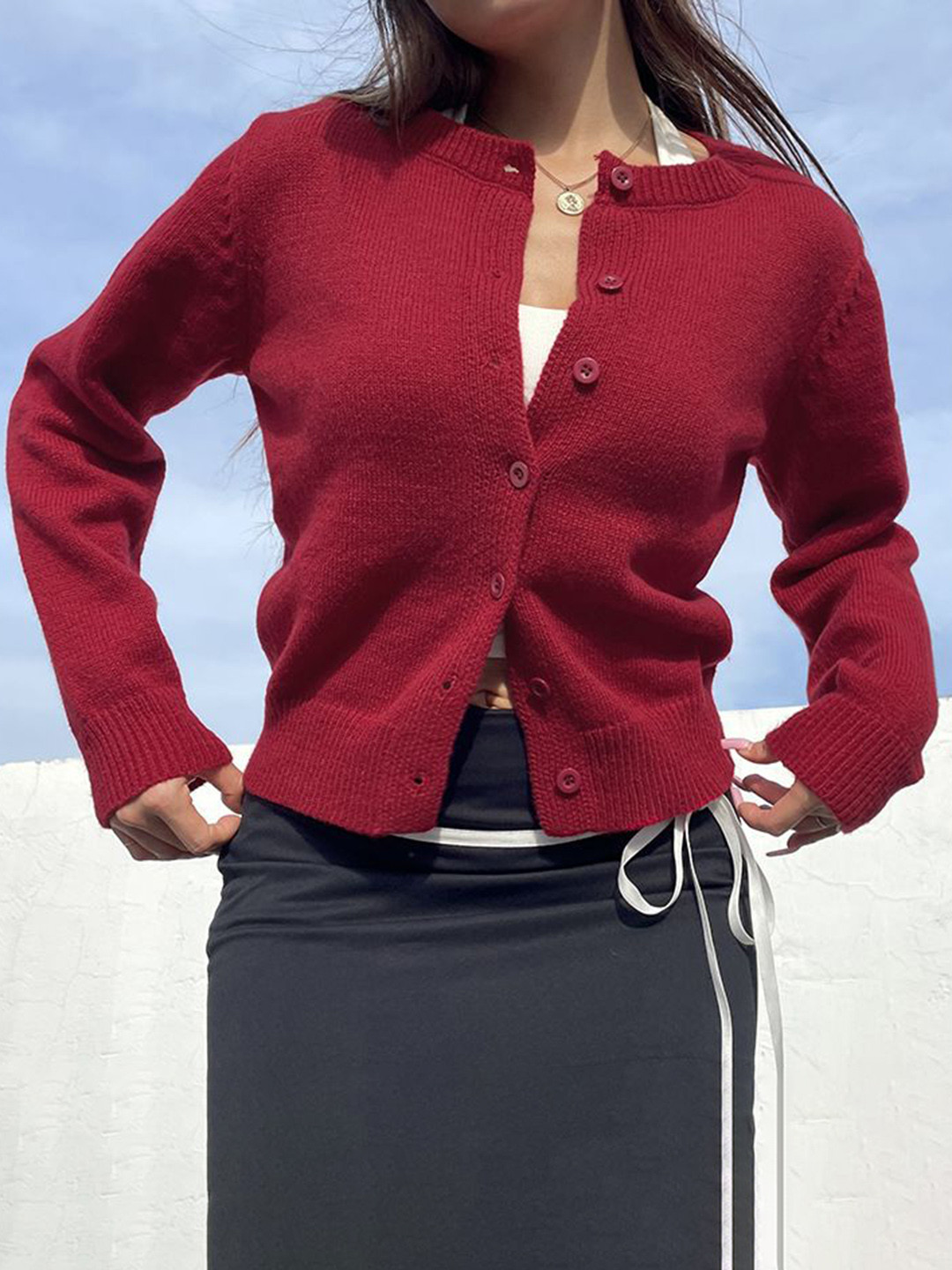 

StyleCast Women Crop Tailored Jacket, Maroon