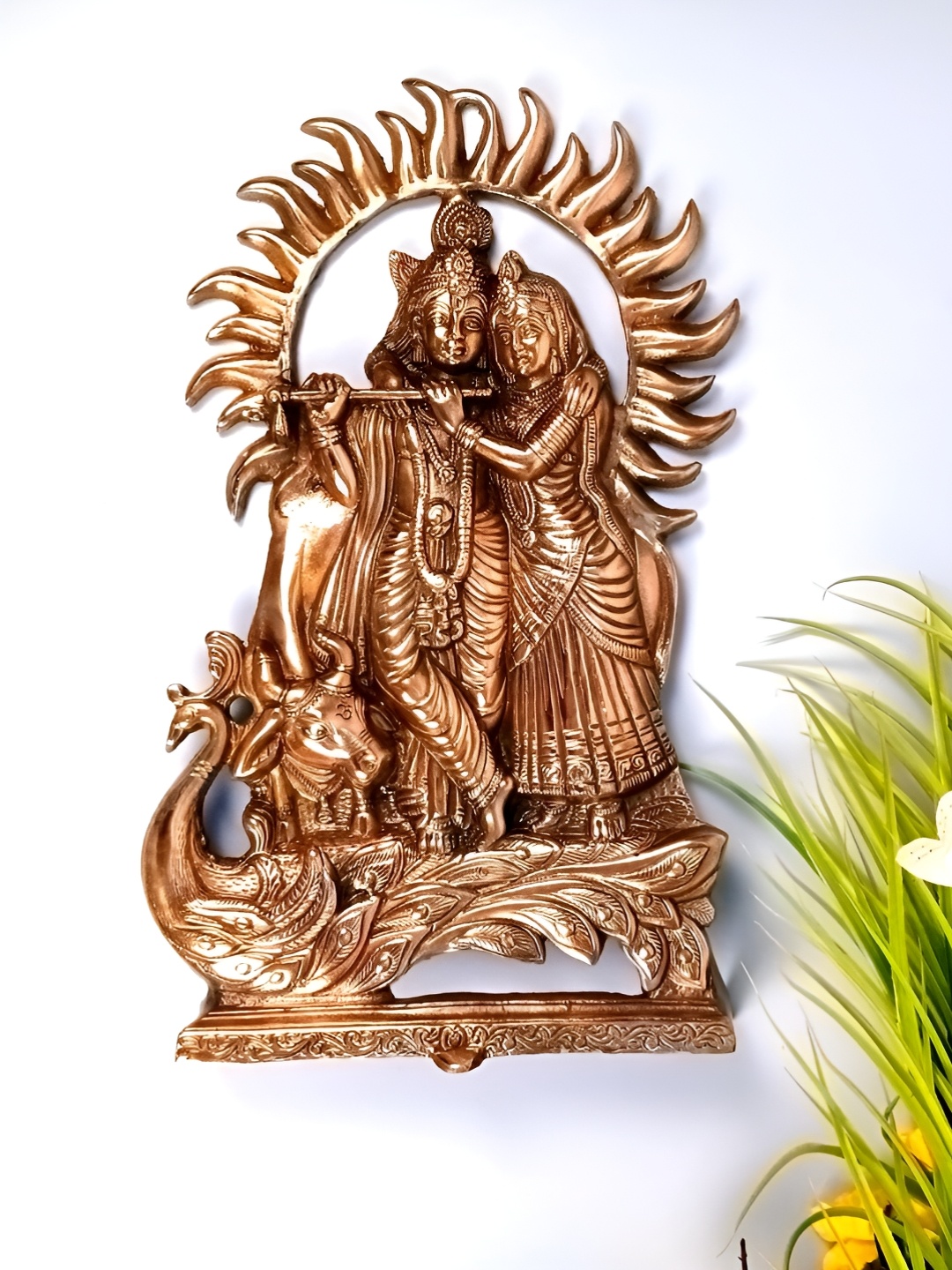 

apka mart Brown Wooden Radha Krishna Wall Decor