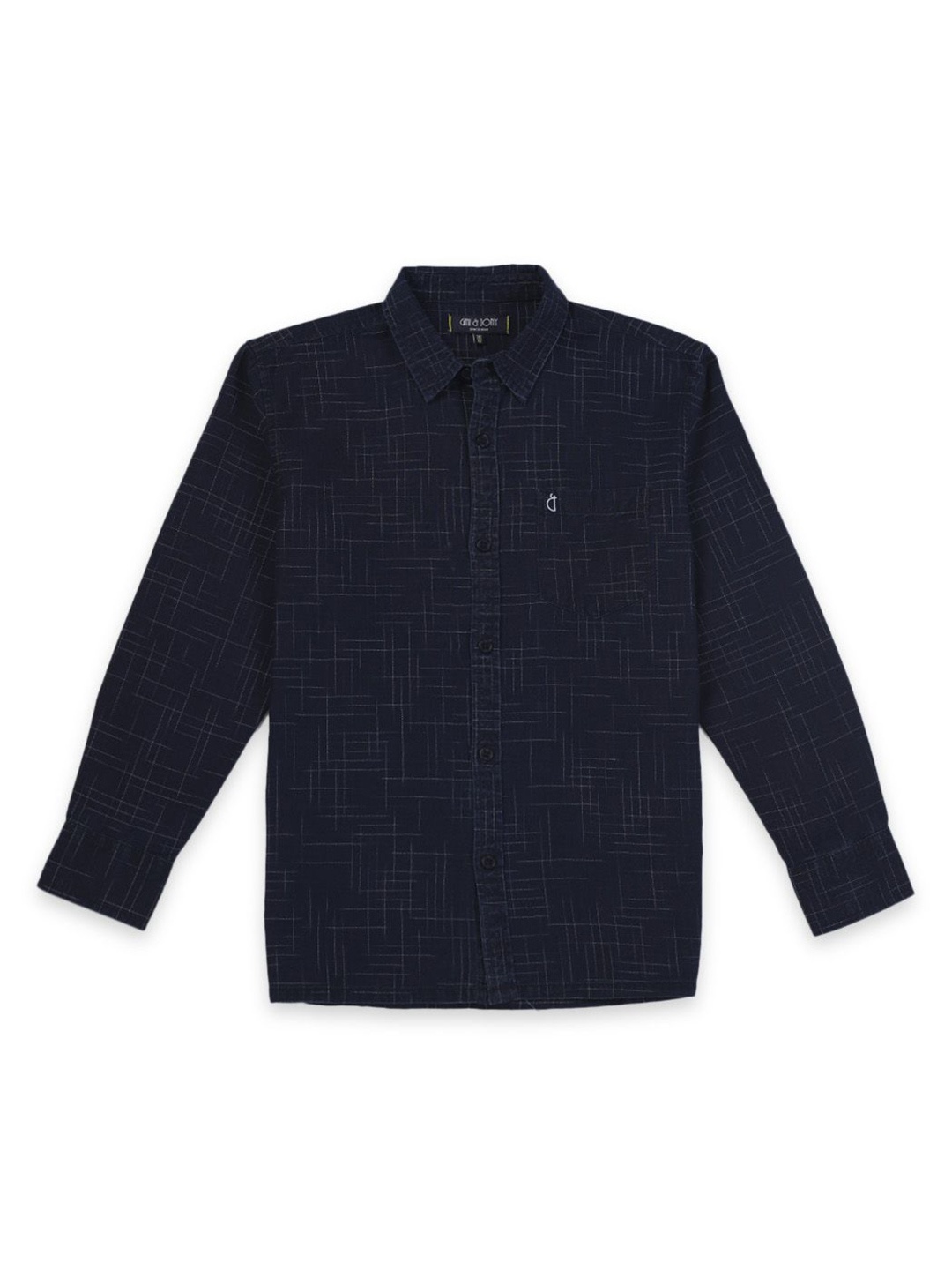 

Gini and Jony Boys Standard Opaque Printed Casual Shirt, Navy blue