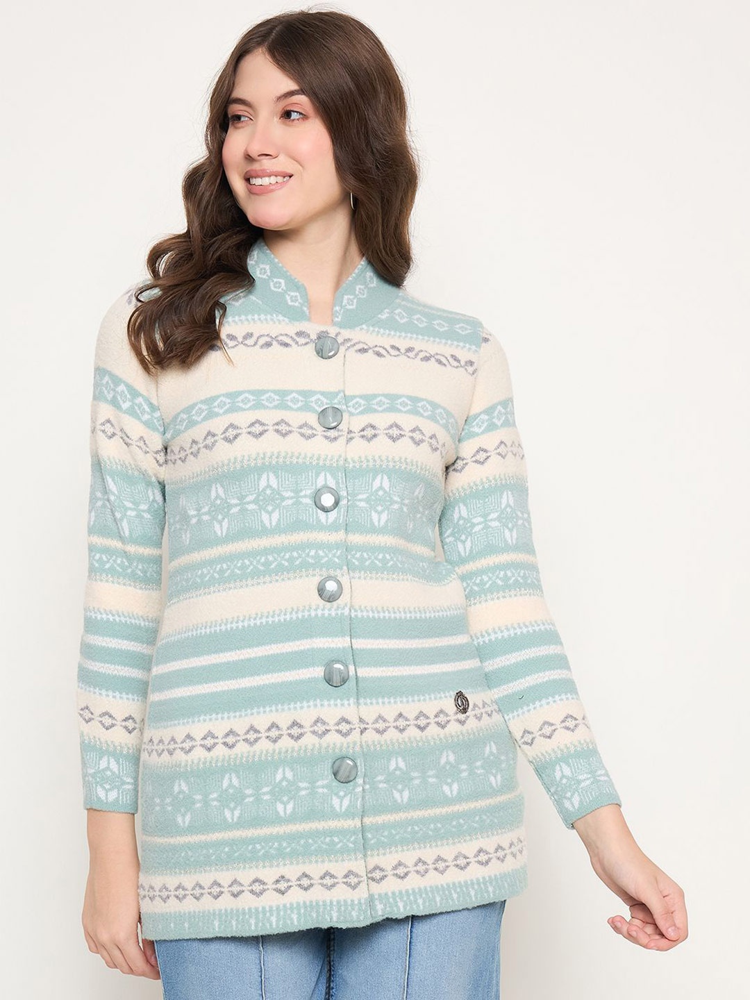 

Duke Women Ethnic Motifs Long Sleeves Cardigan, Blue