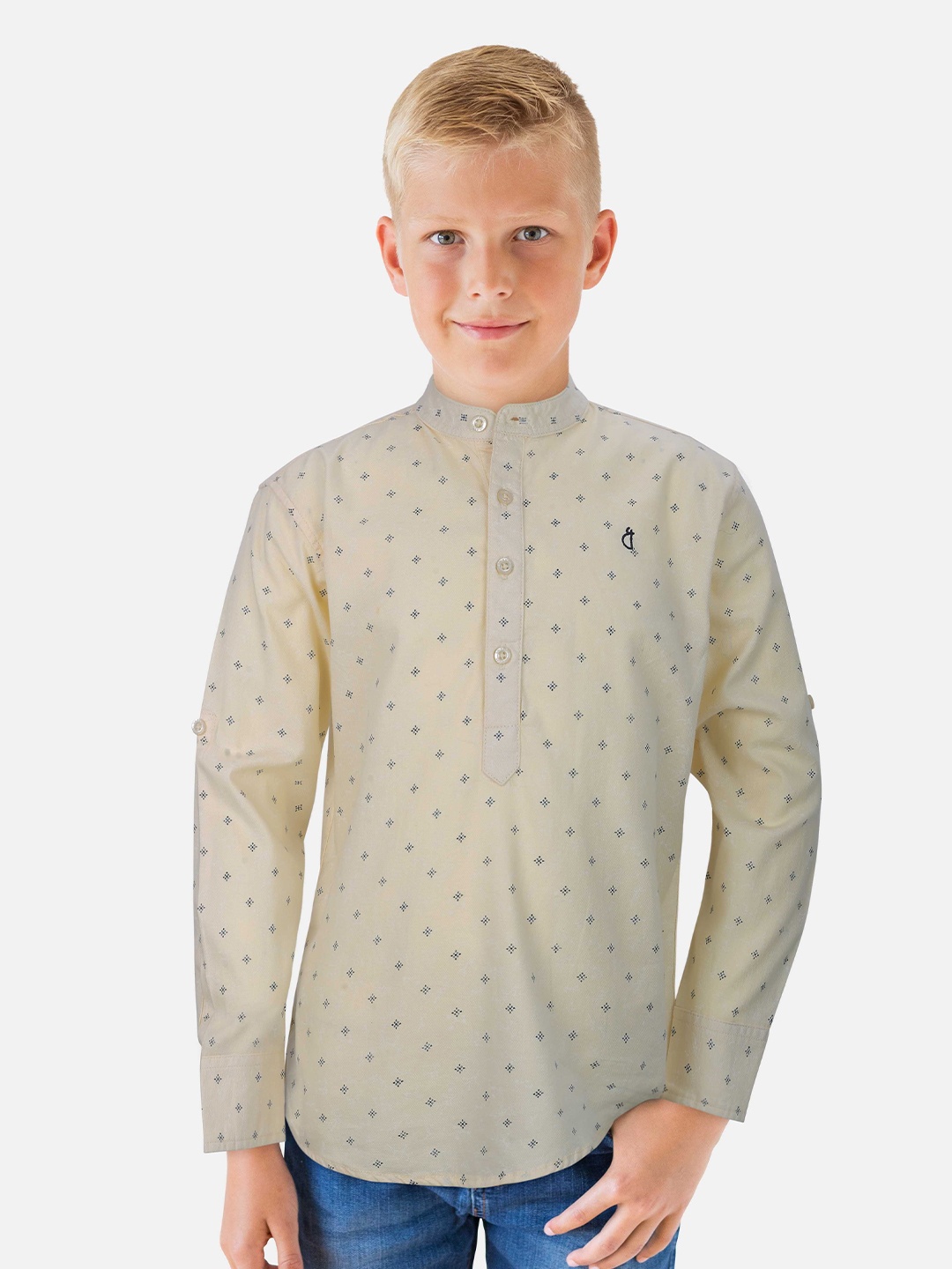 

Gini and Jony Boys Standard Opaque Printed Casual Shirt, Beige