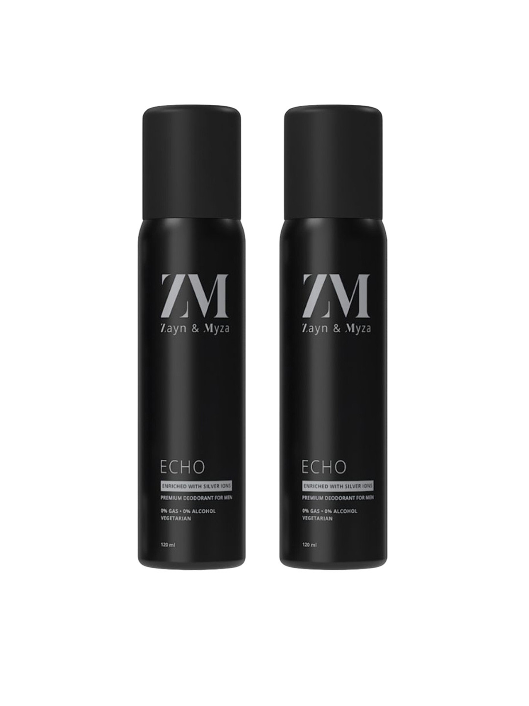 

ZM Zayn & Myza Men Set Of 2 Echo Long Lasting Body Spray Deodorant - 120 ml Each, Transparent