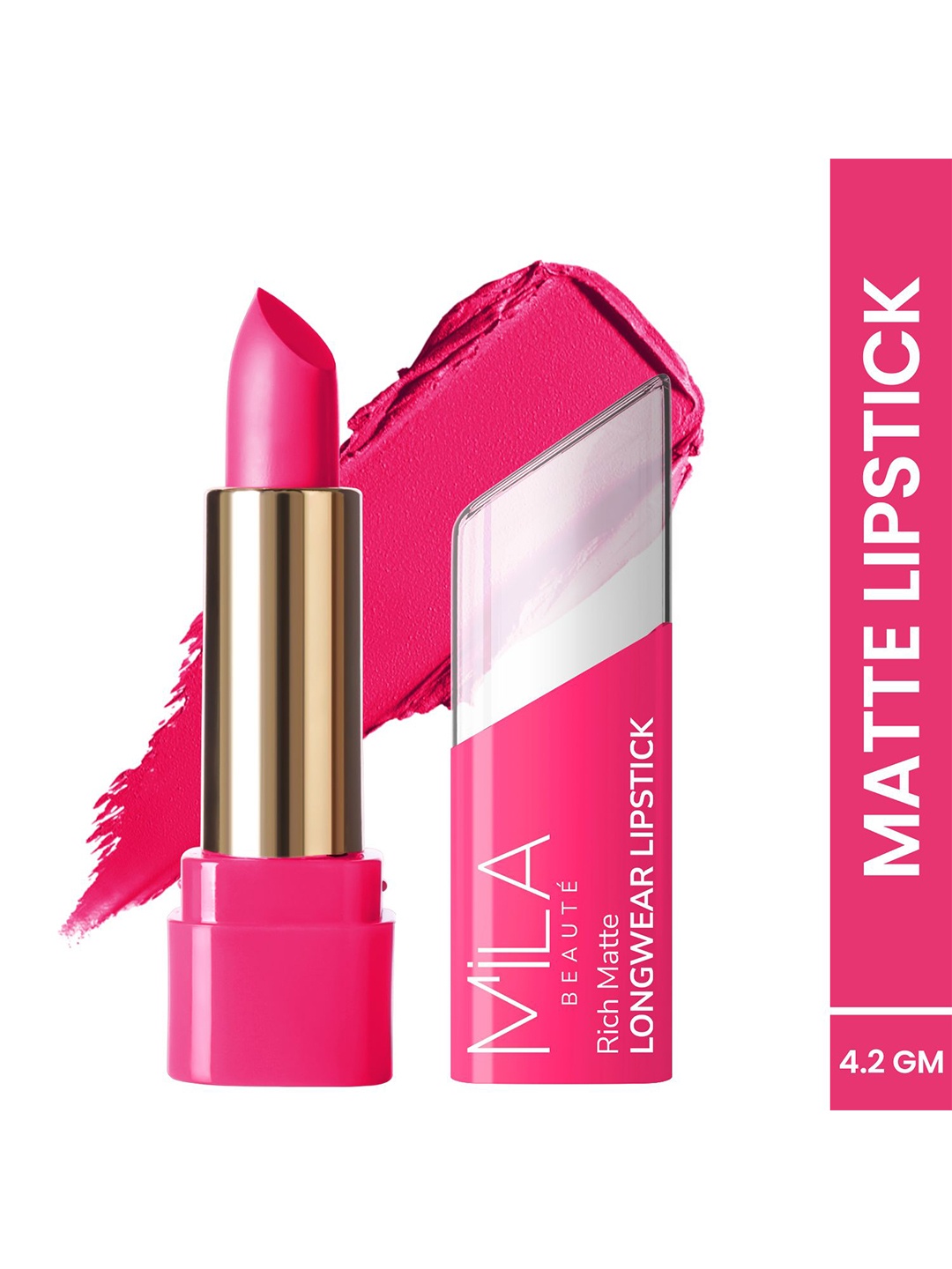

MILA BEAUTE Rich Matte Long Wear Lipstick - 4.2 g Each - Amuse Me - 622, Pink