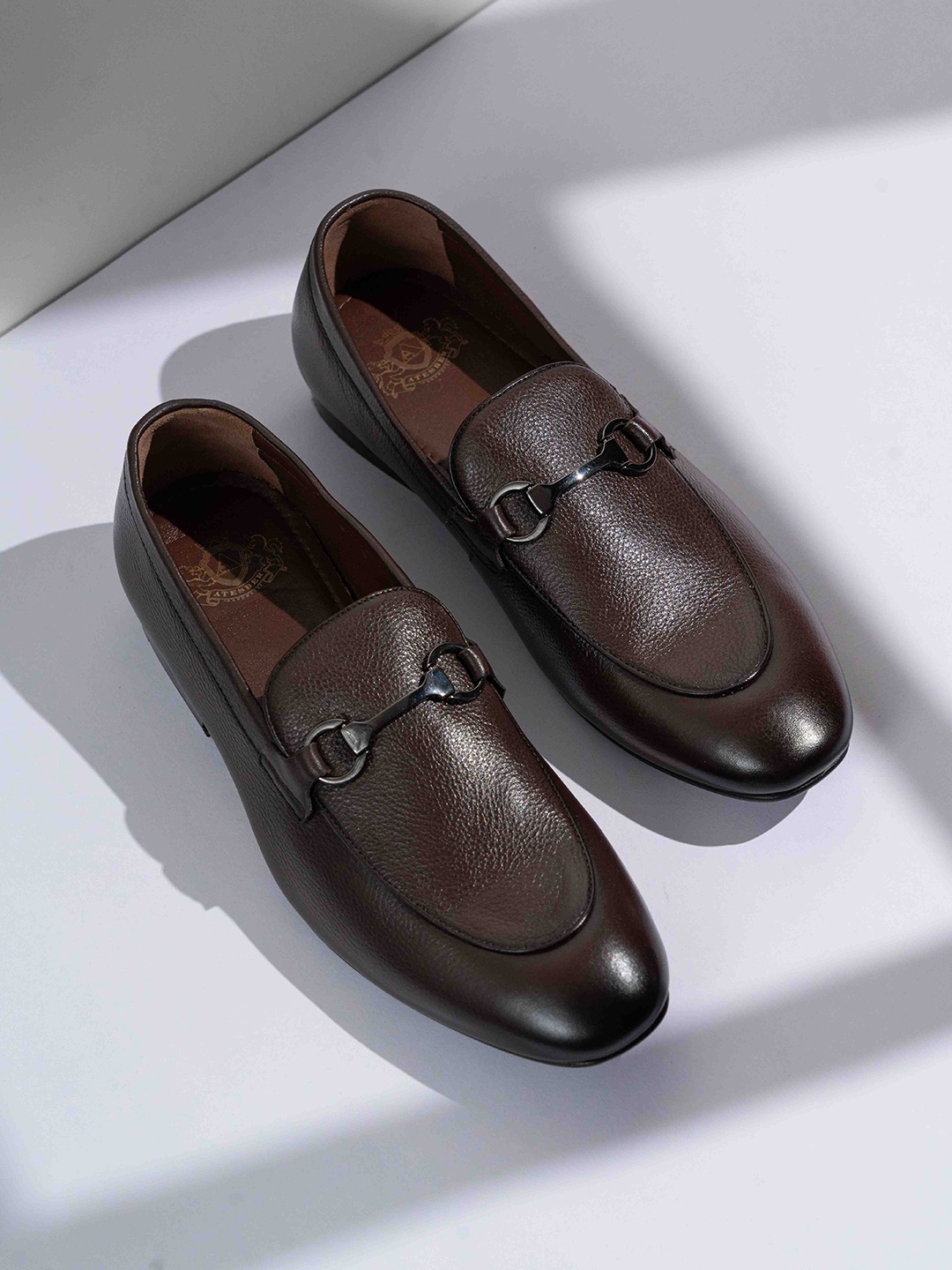 

ATESBER by Inc.5 Men Leather Formal Loafers, Brown