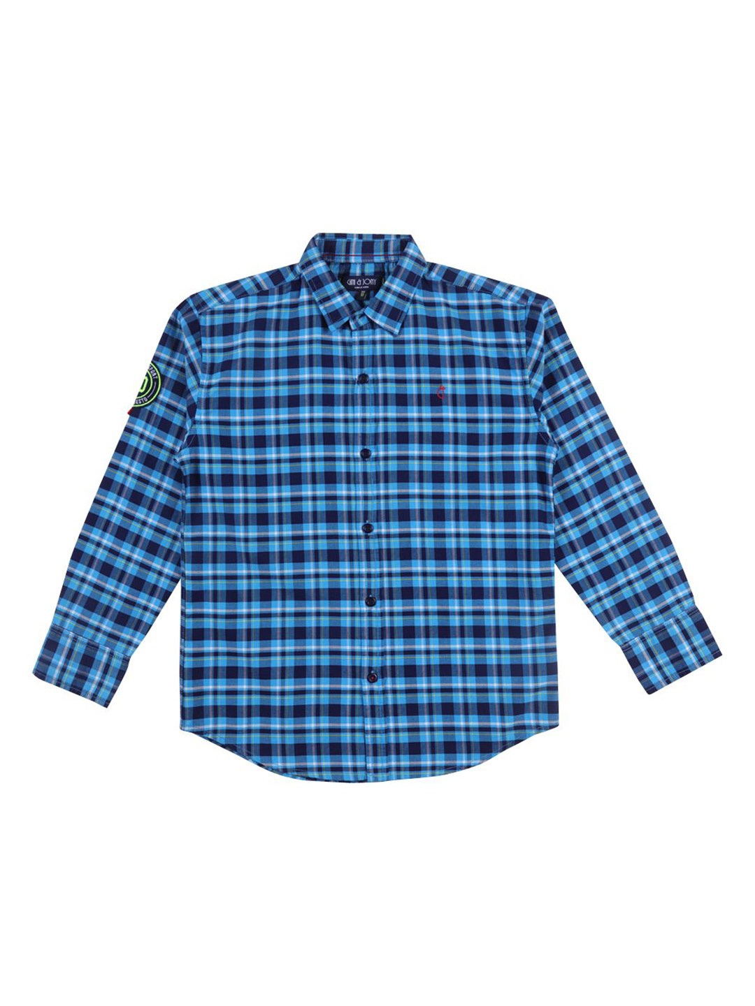 

Gini and Jony Boys Standard Tartan Checks Opaque Checked Casual Shirt, Blue