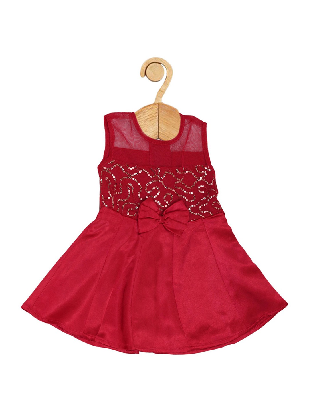 

Creative Kids Girls Embellished Sequined Detail Fit & Flare Dress, Red