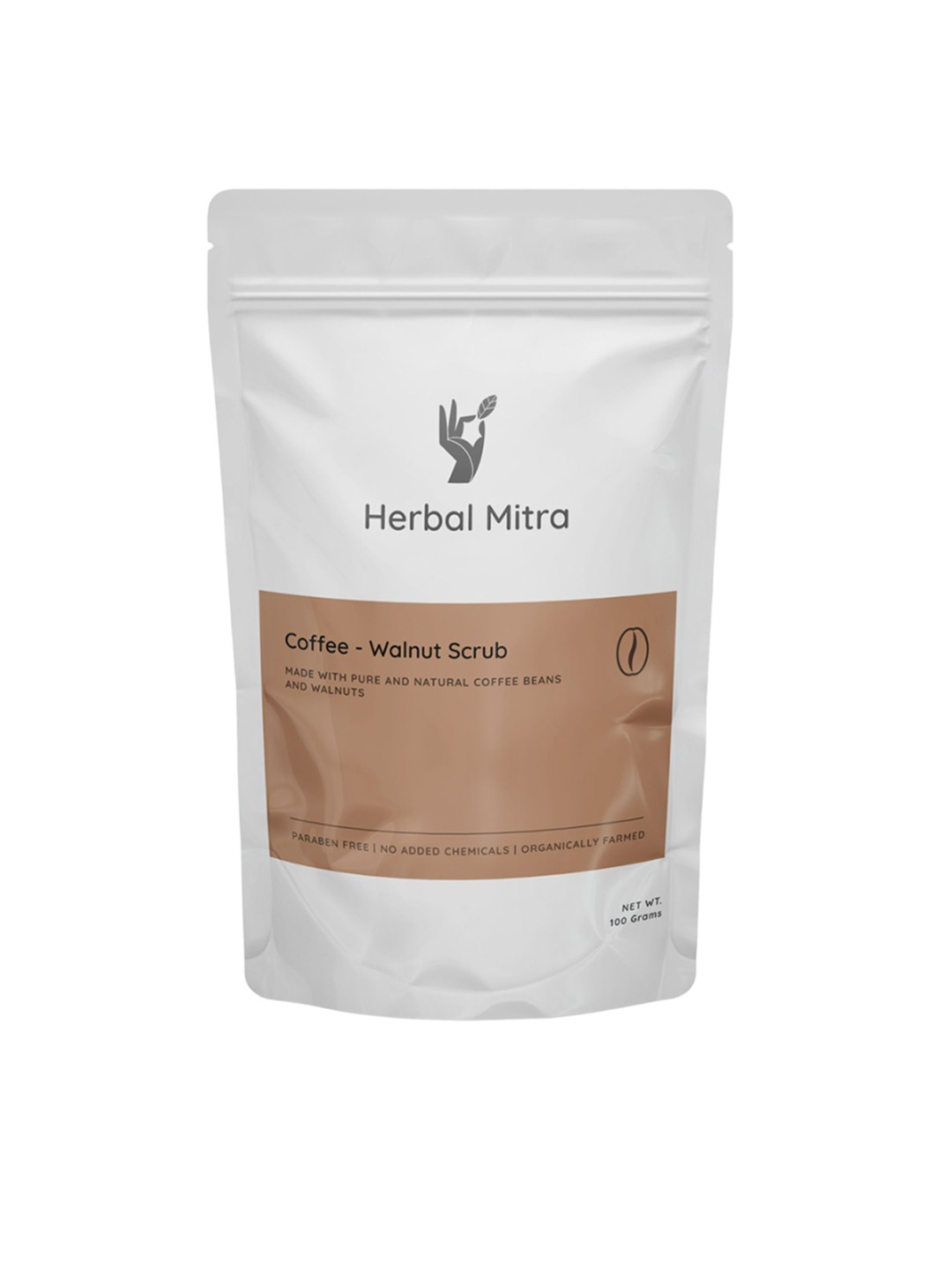 

Herbal Mitra Coffee Face Scrub With Walnut For Glowing Skin - 100 g, Brown