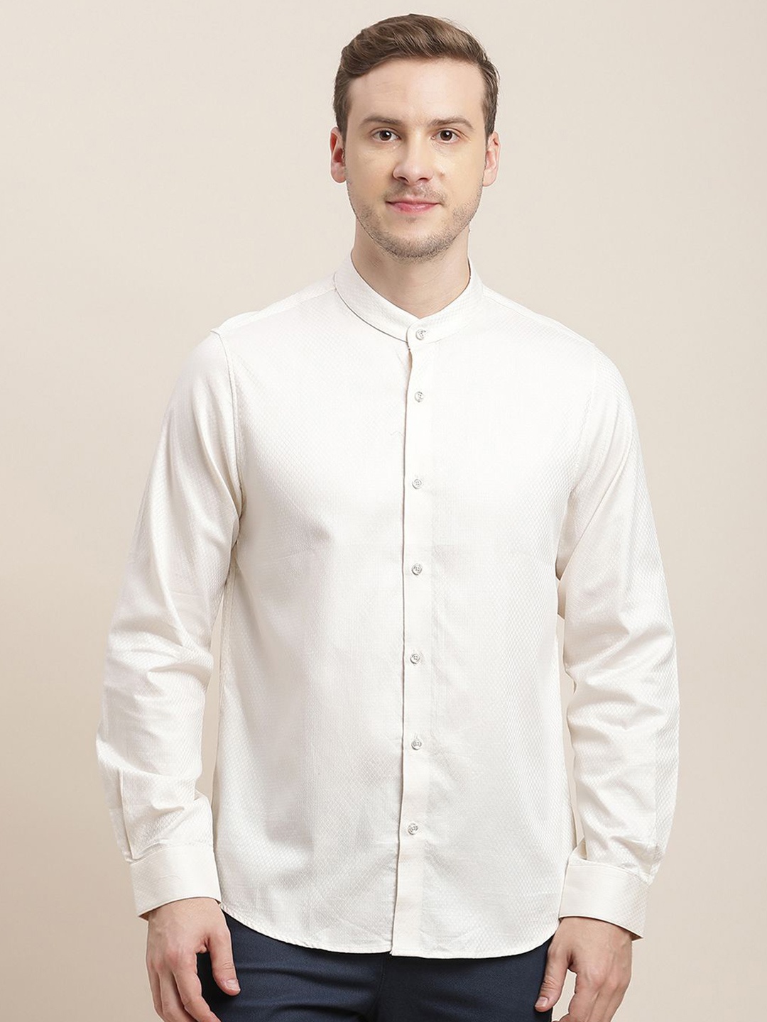 

Turtle Men Classic Slim Fit Opaque Party Shirt, Beige