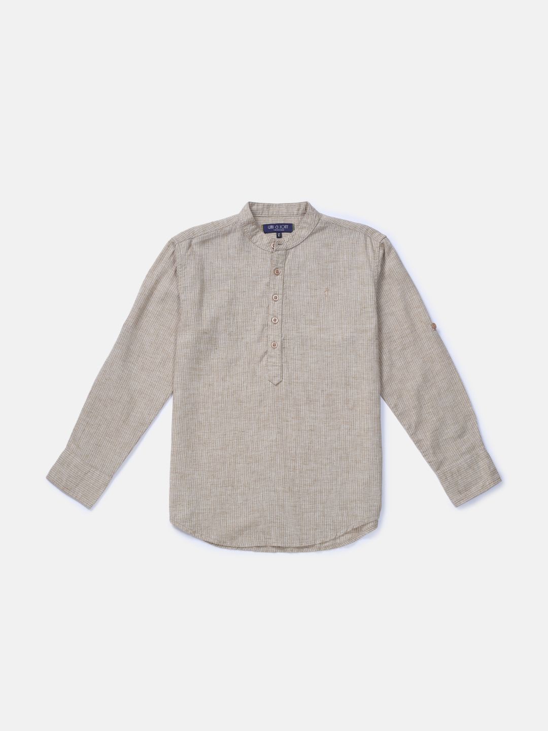 

Gini and Jony Boys Standard Opaque Striped Casual Shirt, Brown