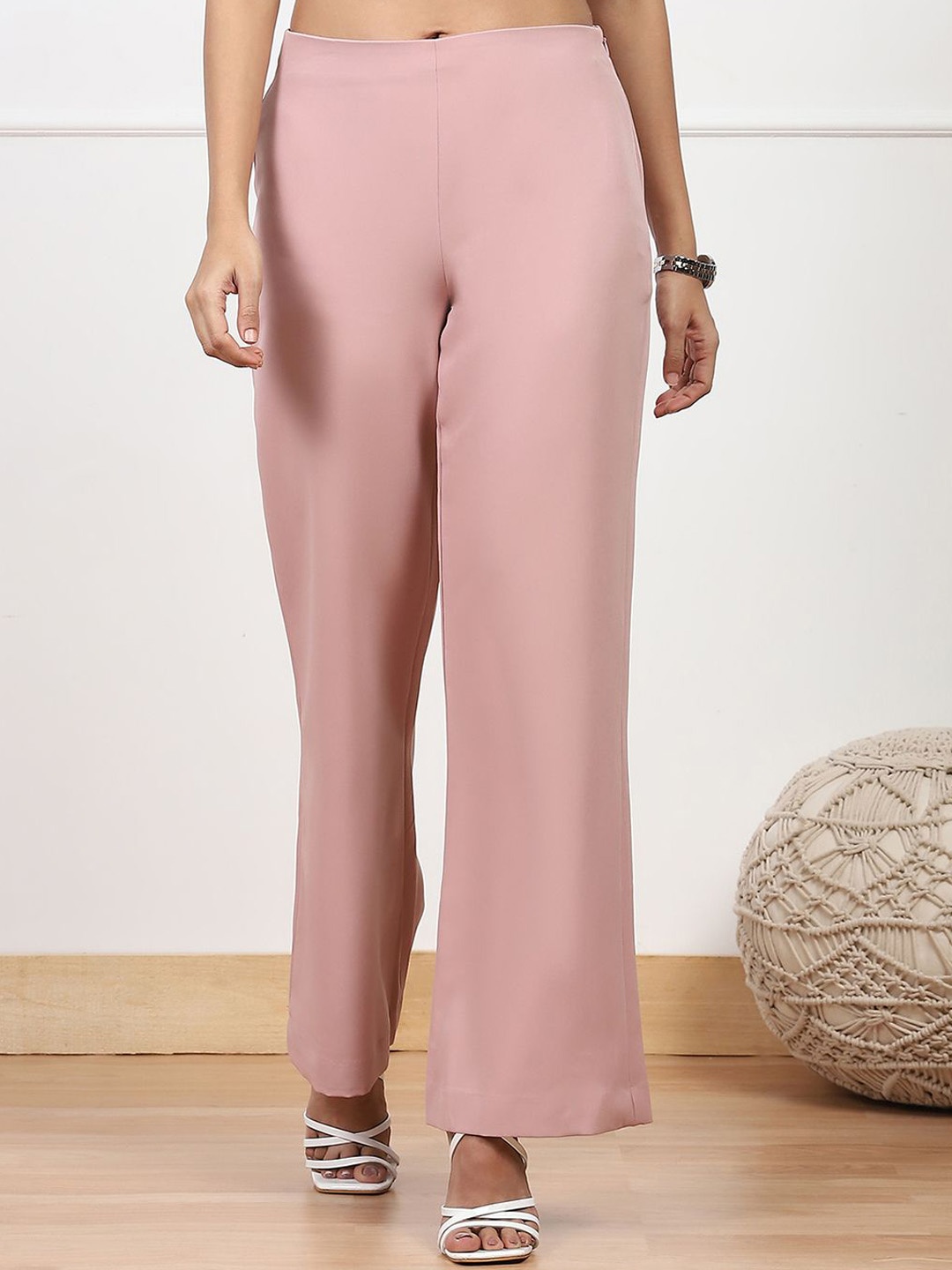 

Biba Women Relaxed Low-Rise Regular Fit Trousers, Pink