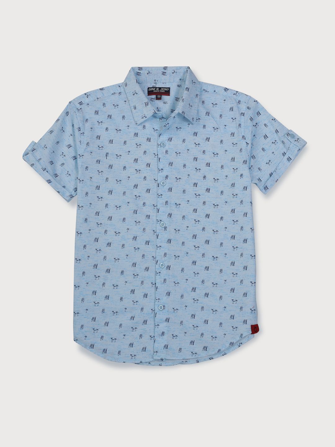

Gini and Jony Boys Standard Opaque Printed Casual Shirt, Blue