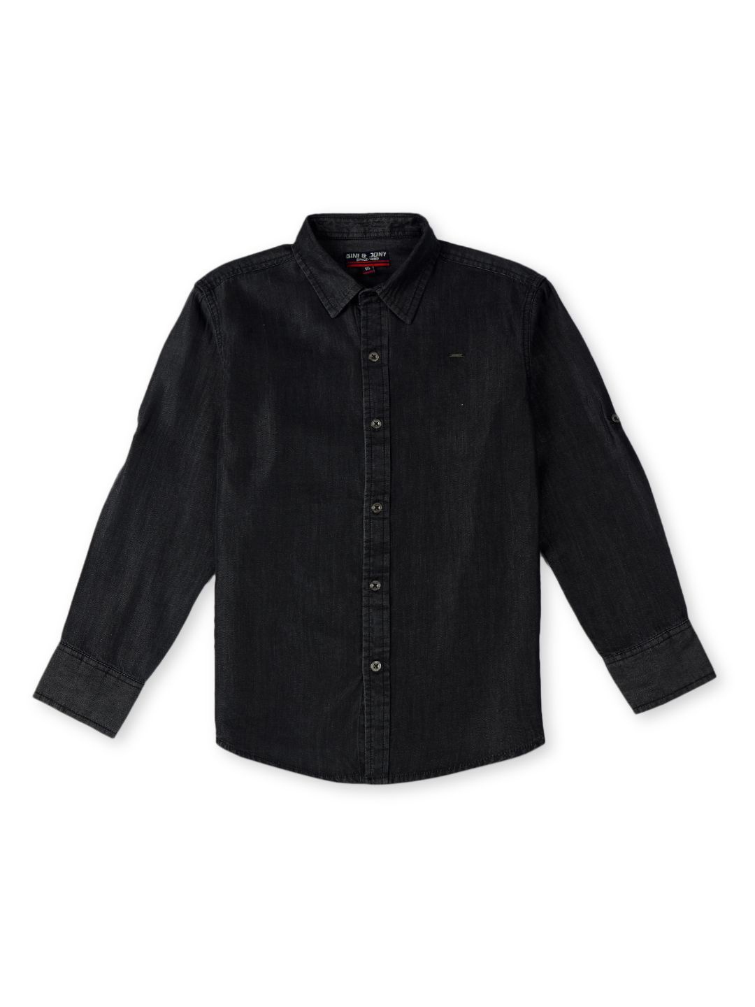 

Gini and Jony Boys Standard Opaque Casual Shirt, Black