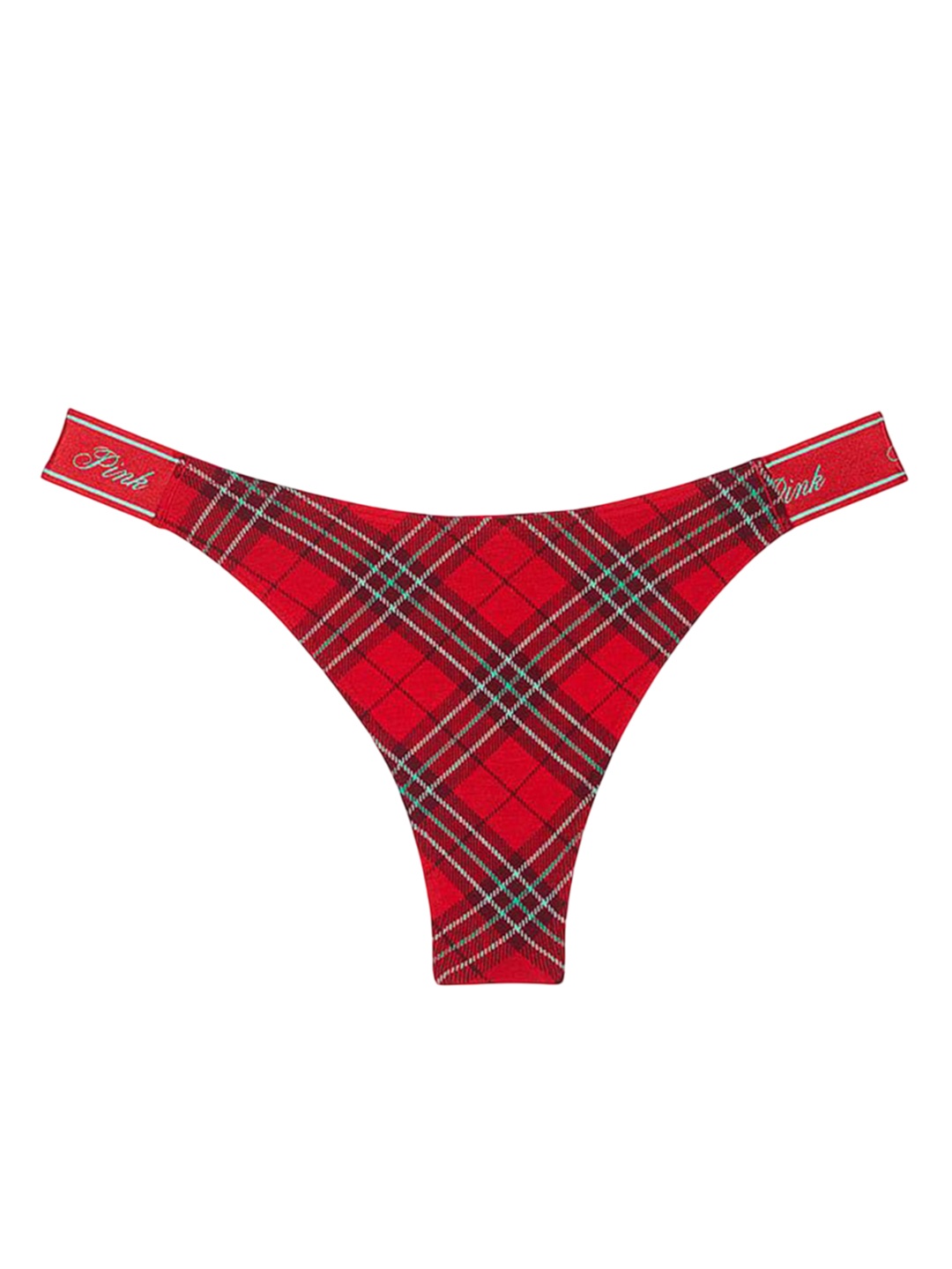 

Victoria's Secret Women Checked High-Leg Thong Briefs, Red