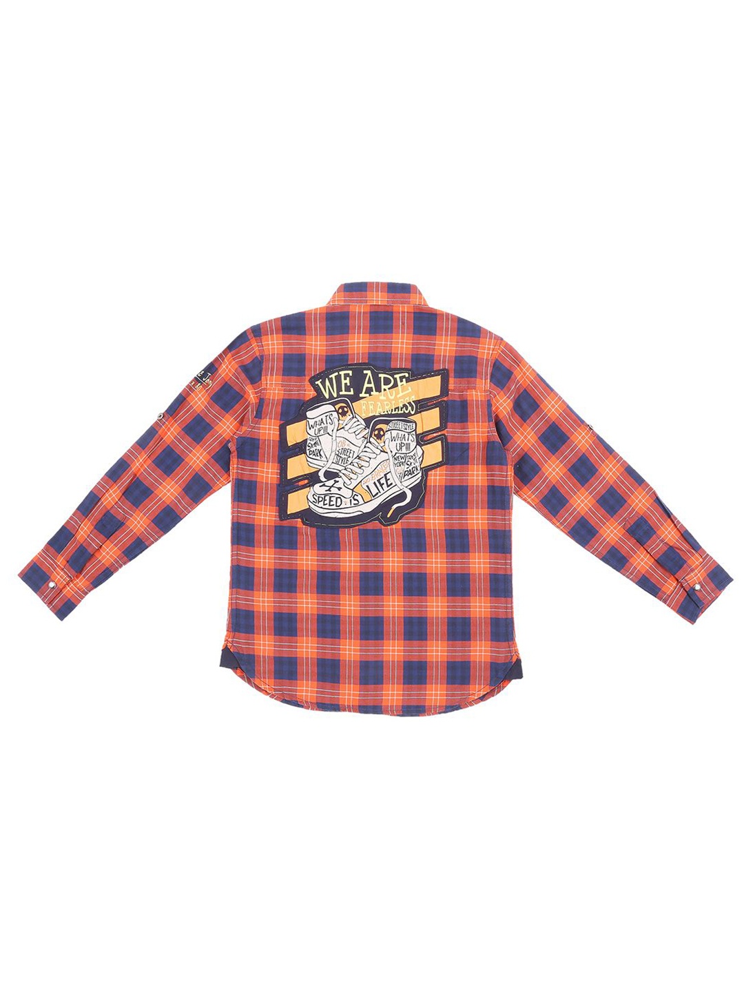 

Gini and Jony Boys Standard Opaque Checked Casual Shirt, Orange