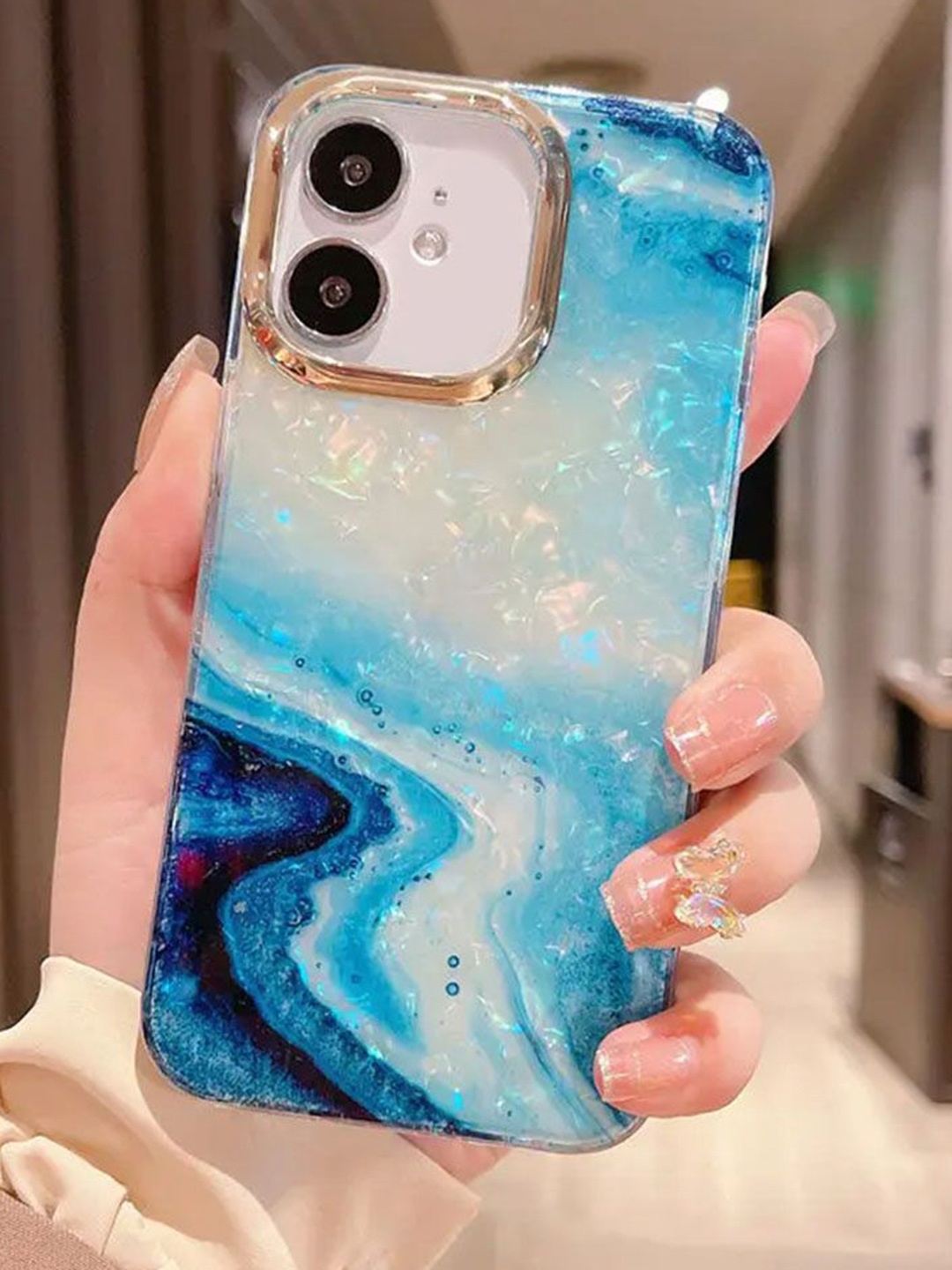 

Luxury Kase Abstract Printed iPhone 11 Back Case Mobile Accessories, Blue