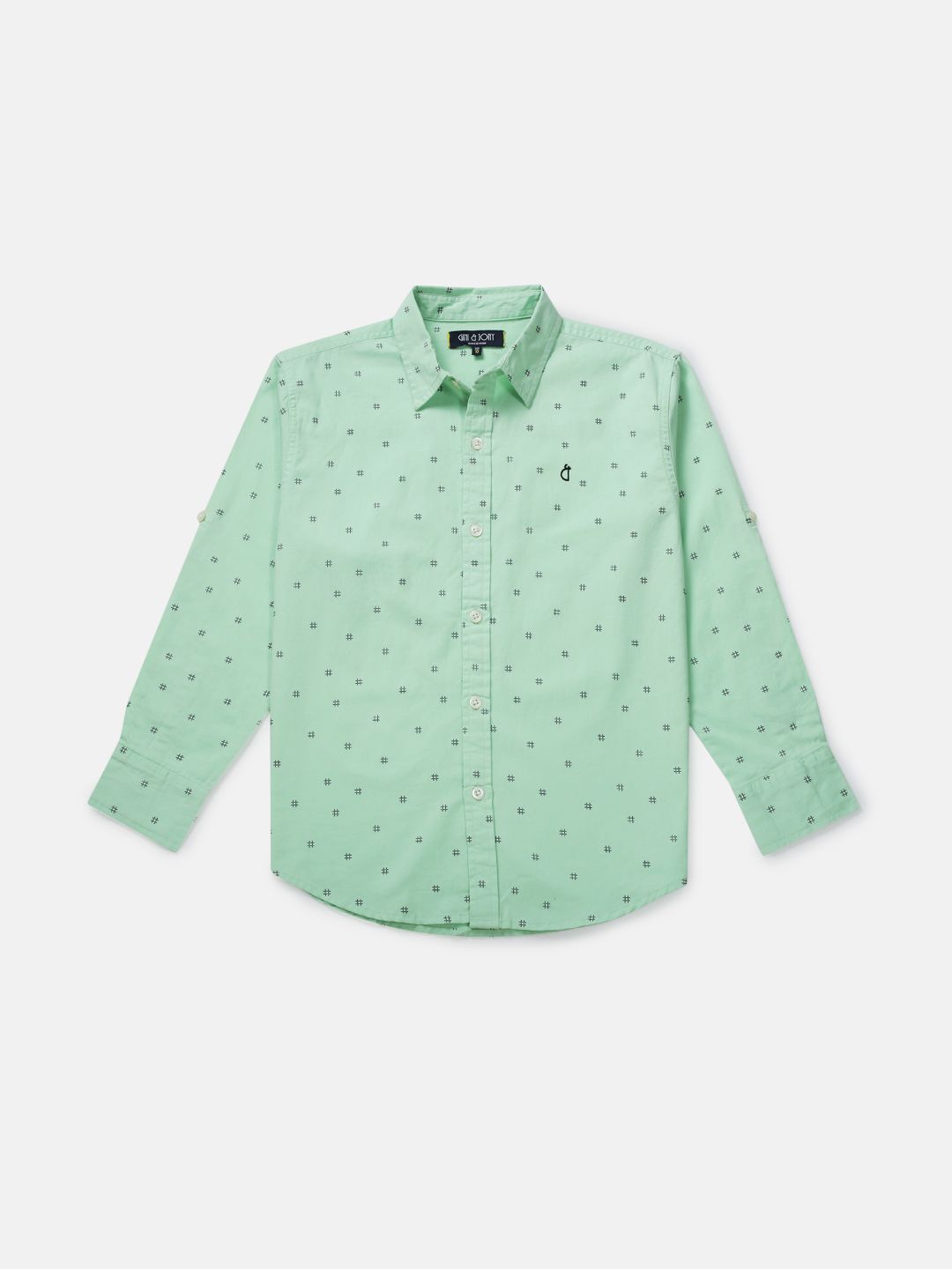 

Gini and Jony Boys Standard Opaque Printed Casual Shirt, Green