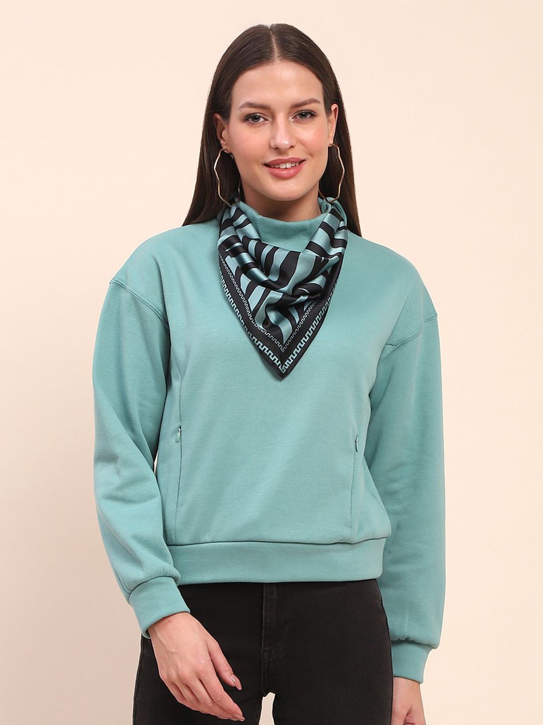 

CAMLA Women Long Sleeves Pullover Sweatshirt, Green