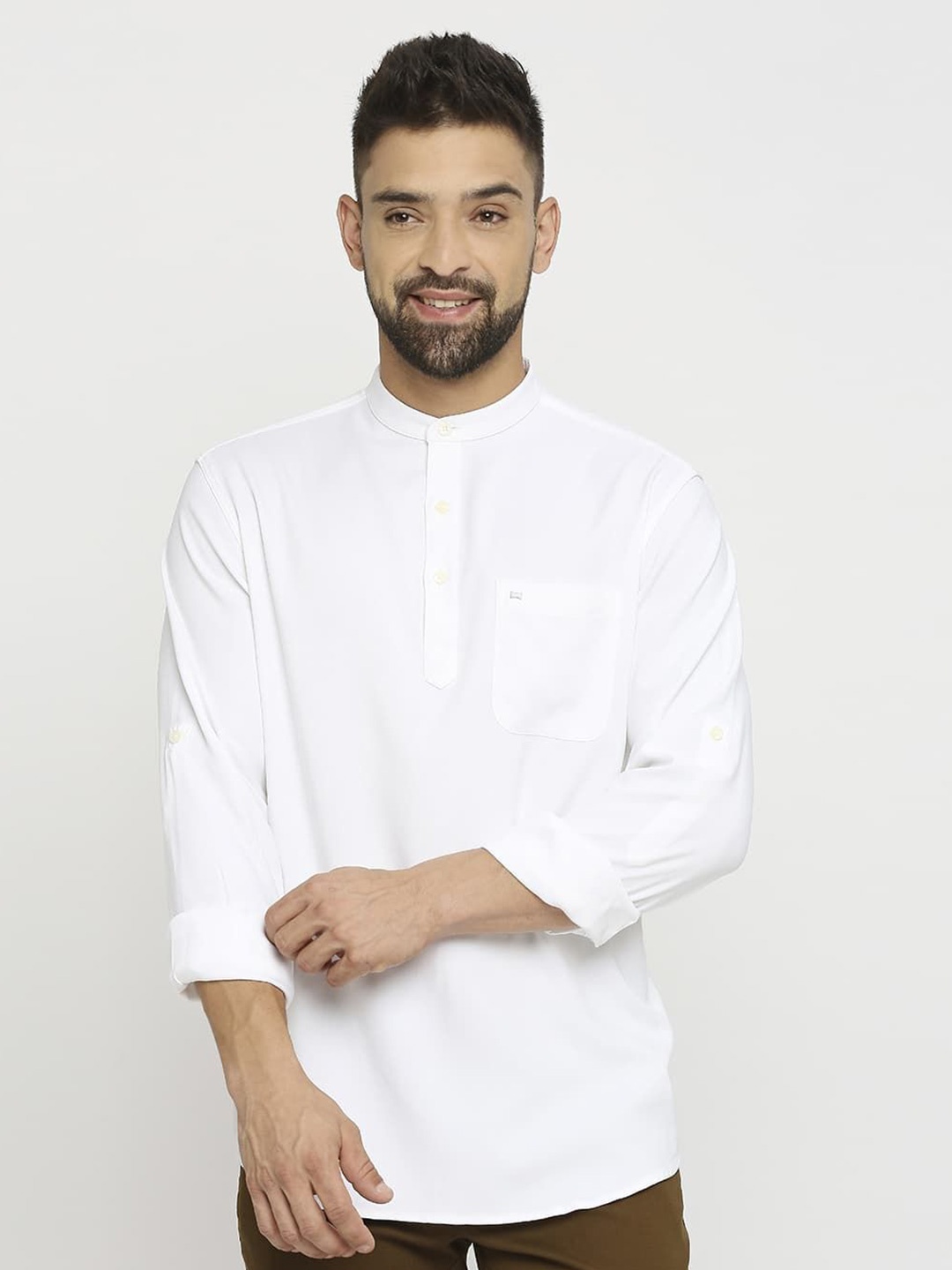 

Basics Men Slim Fit Opaque Casual Shirt, White