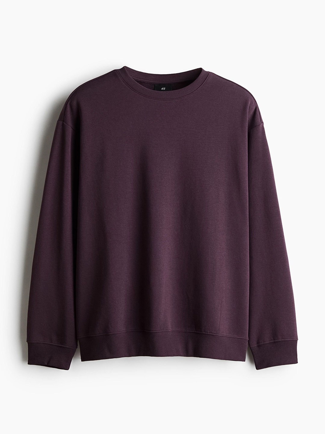 

H&M Round Neck Loose Fit Sweatshirt, Brown