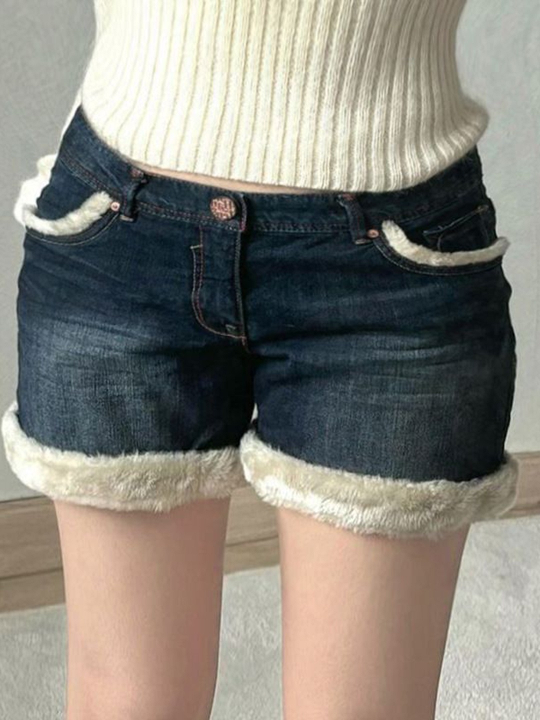 

StyleCast Women Slim Fit High-Rise Denim Shorts, Blue