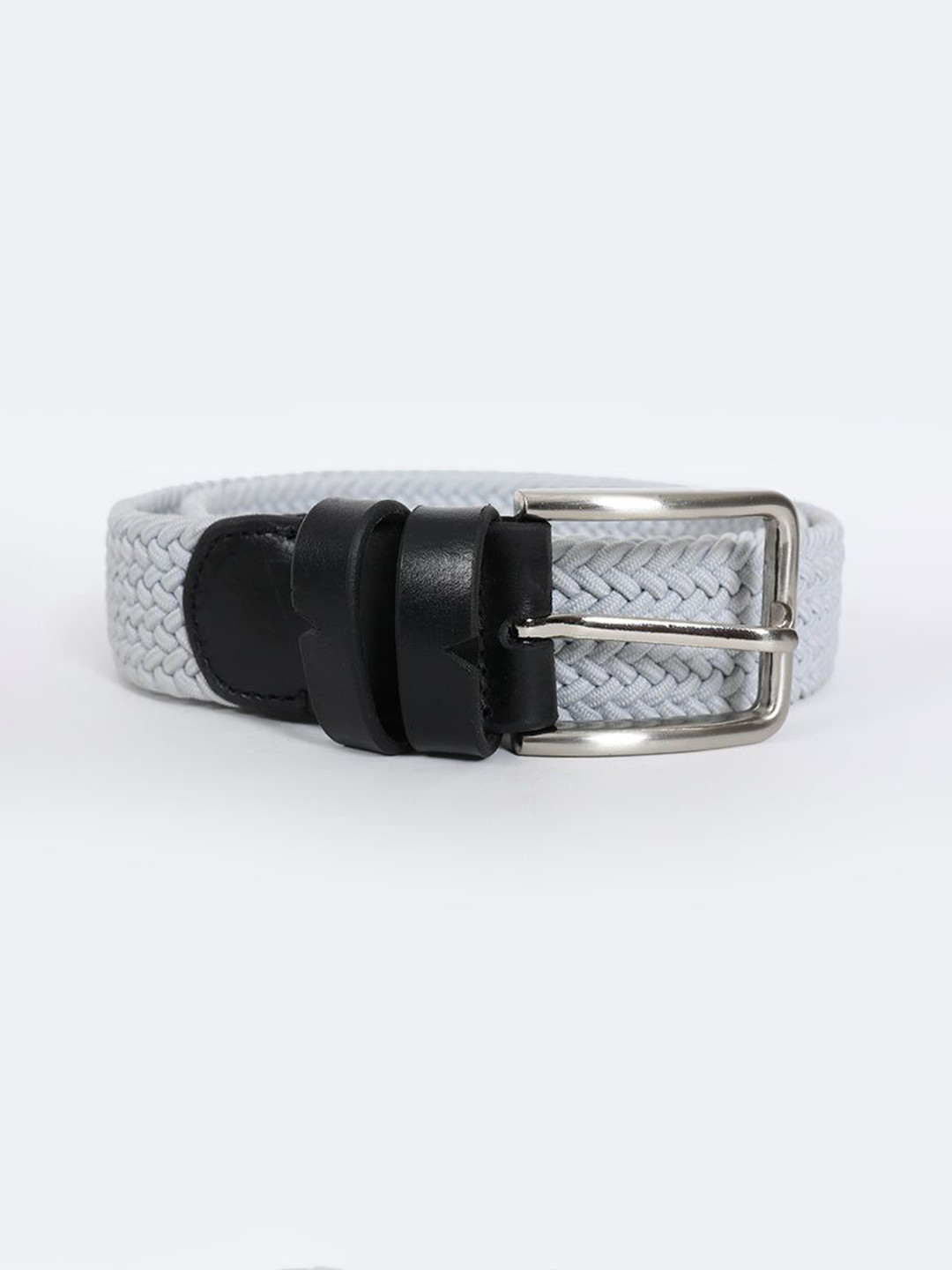 

Snitch Men Woven Design Slim Belt, Grey