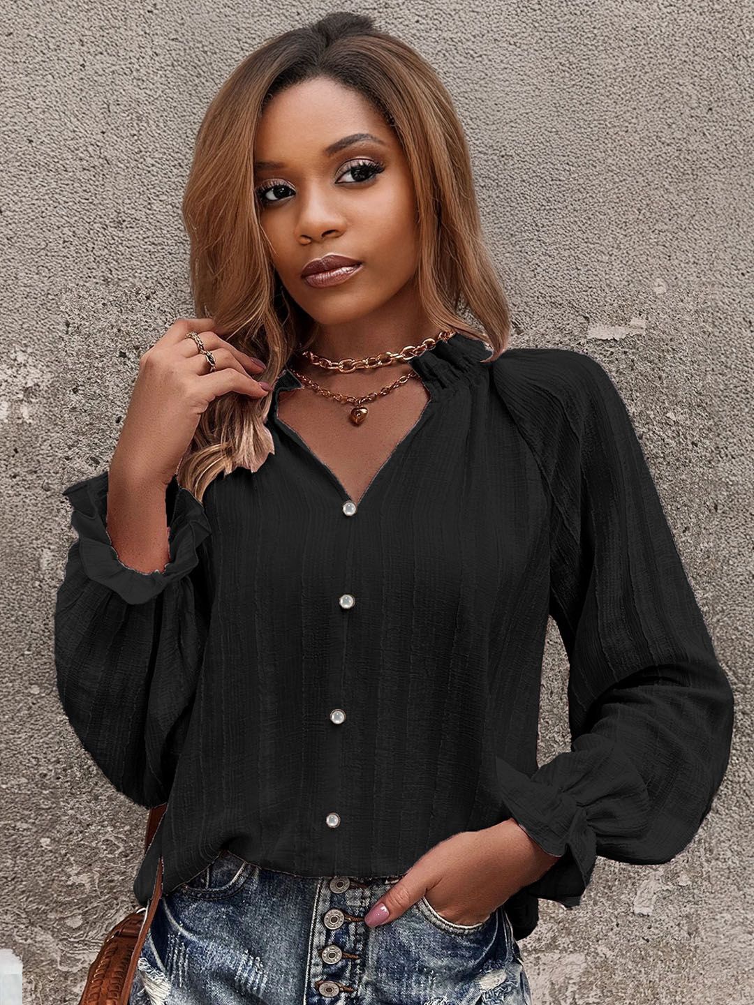 

StyleCast Women Opaque Casual Shirt, Black