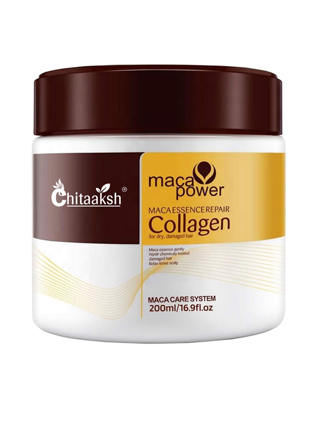 

Chitaaksh Maca Power Collagen Keratin Straightened Hair Mask For Deep Conditioning- 200 ml, White