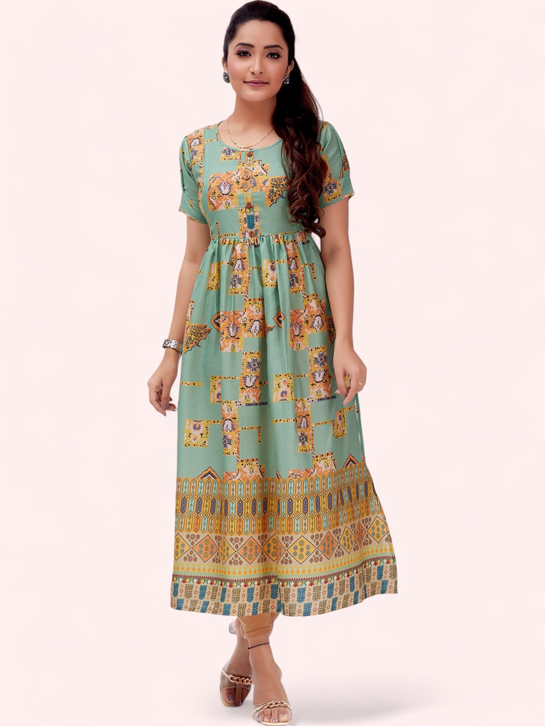 

RITIJYA Women Floral Printed Floral Maternity Kurta, Green