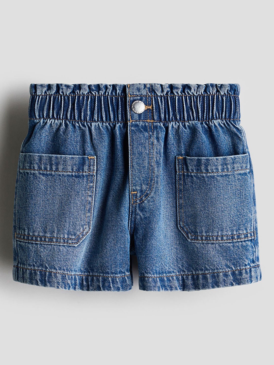 

H&M Girls Pure Cotton Paper Bag Shorts, Blue