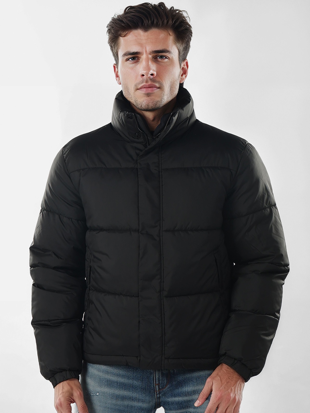 

Celio Men Lightweight Bomber with Patchwork Jacket, Black