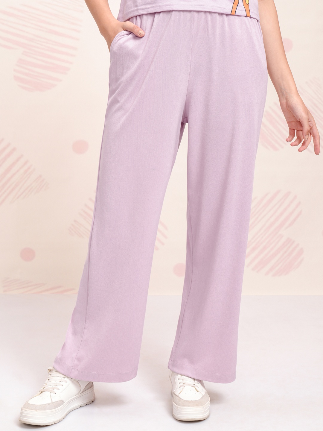 

Tokyo Talkies Women Straight Fit Trousers, Lavender