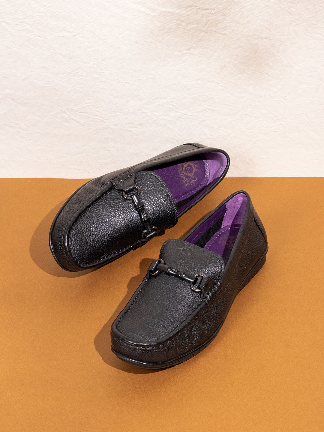 

ATESBER by Inc.5 Men Leather Slip-On Loafers Casual Shoes, Black