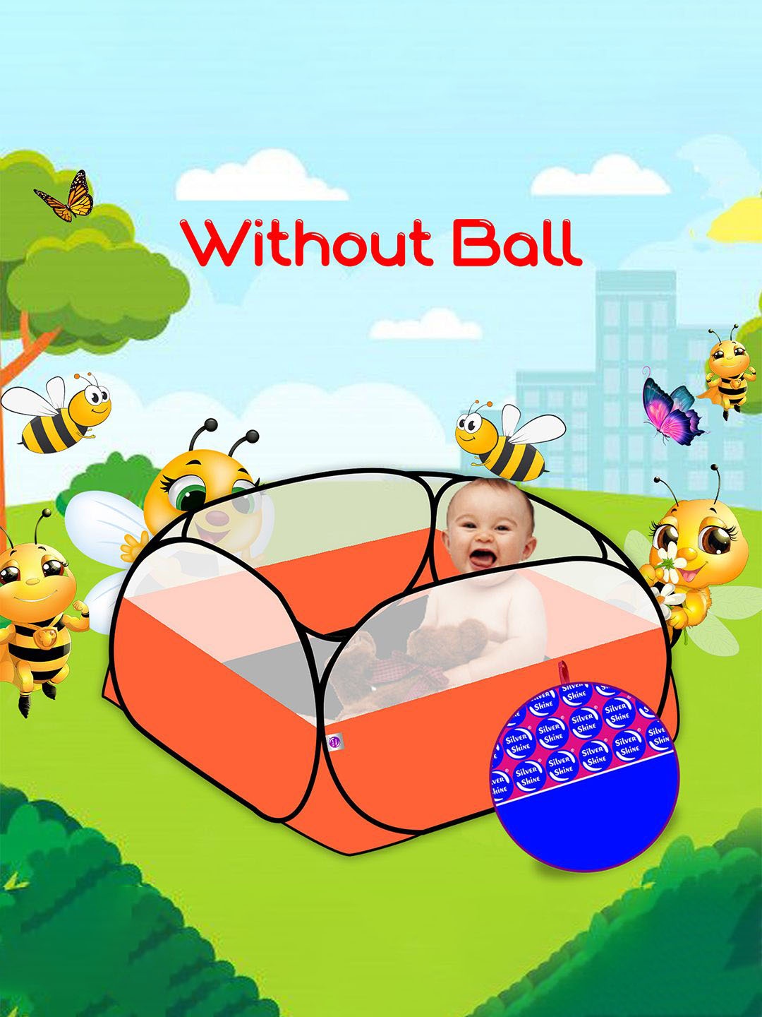

Silver Shine Without Ball Portable & Colorful Ball Pool Tent, Orange