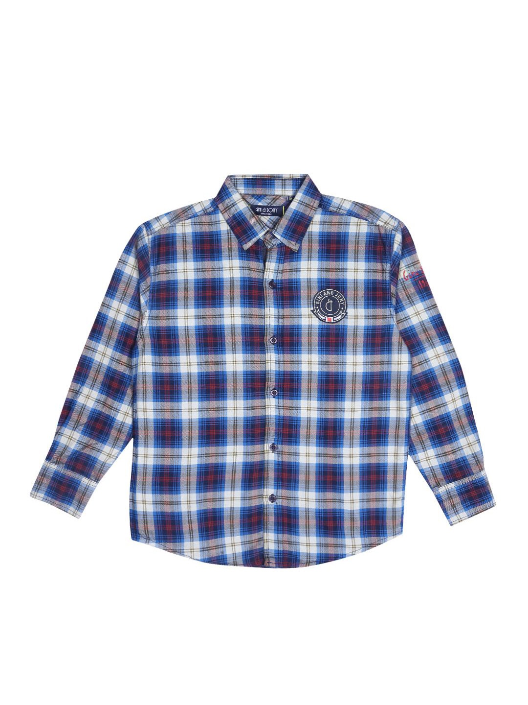 

Gini and Jony Boys Standard Buffalo Checks Opaque Checked Casual Shirt, Blue