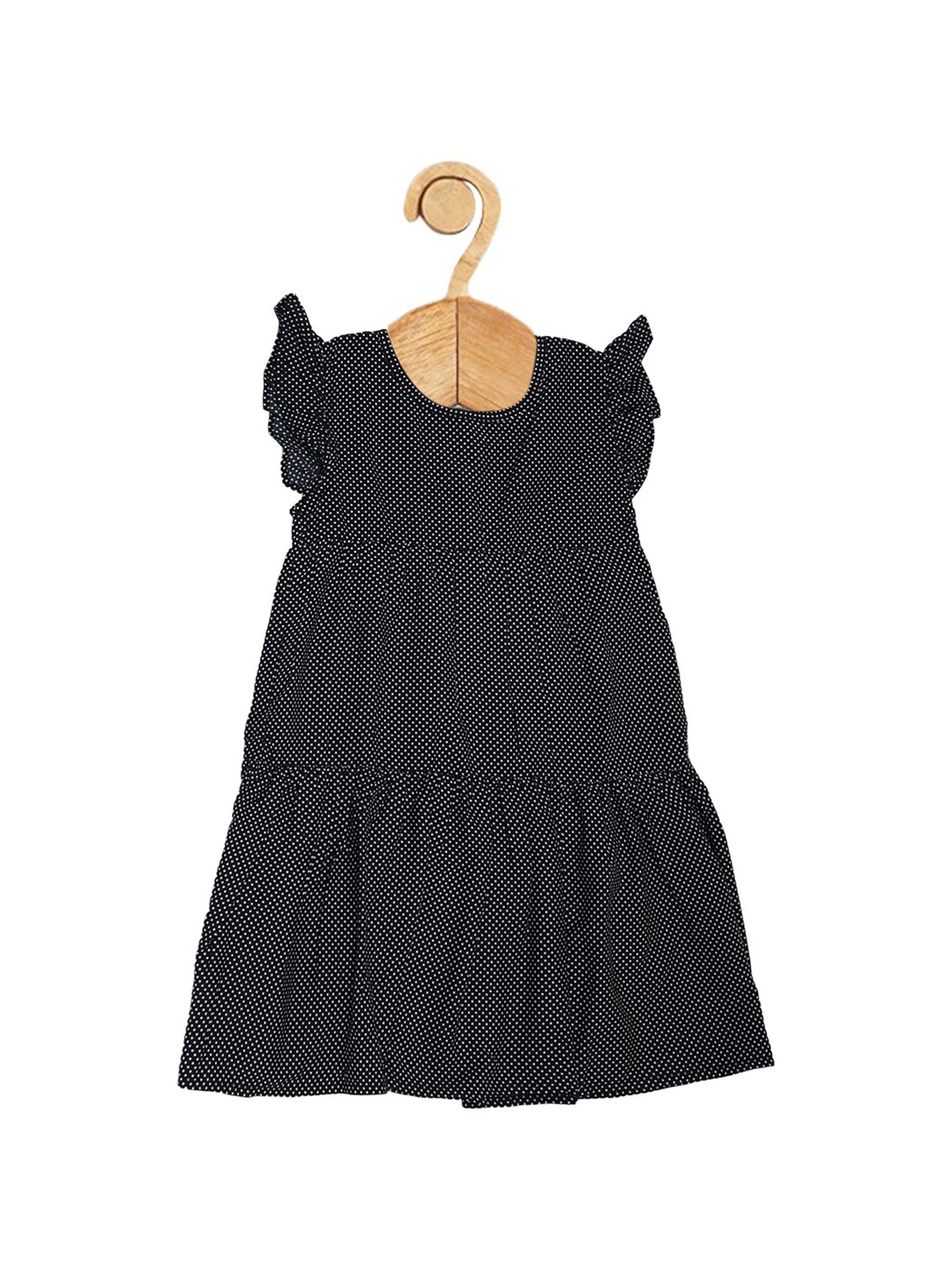 

Creative Kids Girls Polka Dot Flutter Sleeve A-Line Dress, Black