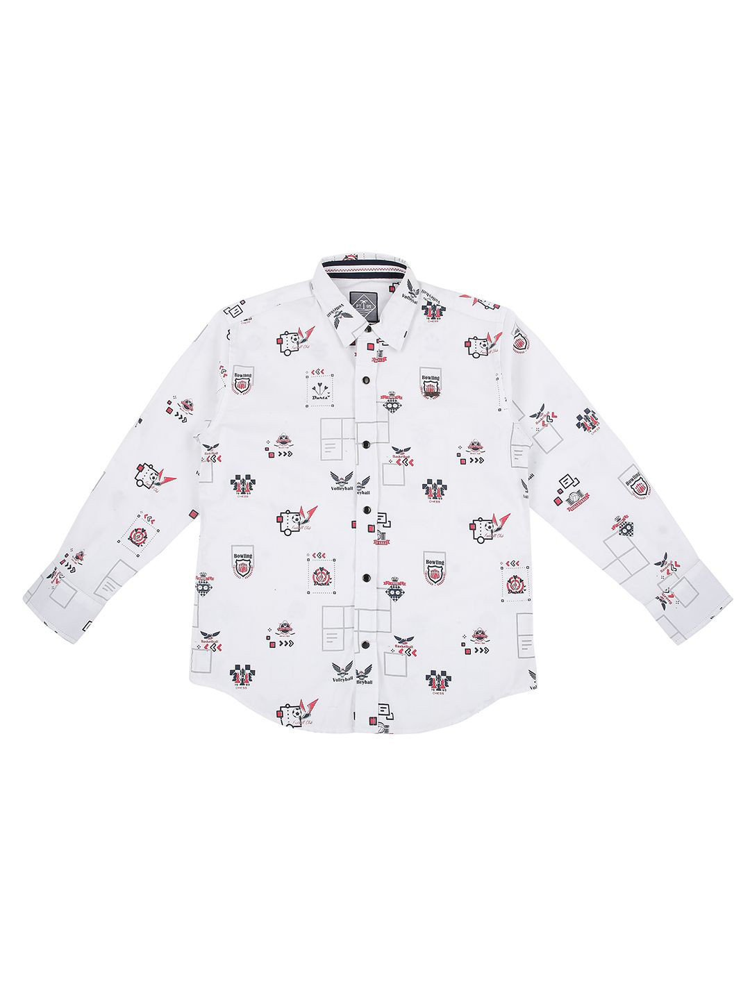 

Palm Tree Boys Standard Opaque Printed Casual Shirt, White