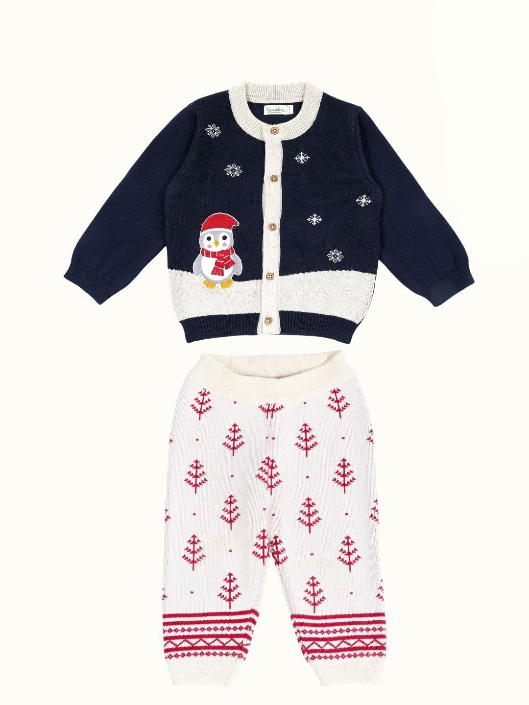 

Greendeer Unisex Kids Printed Top with Trousers, Navy blue