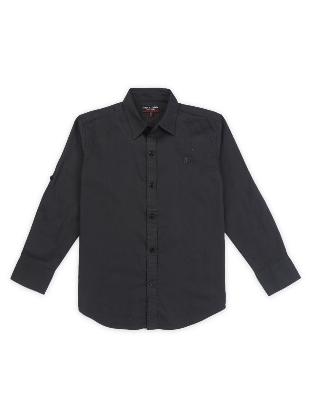 

Gini and Jony Boys Standard Opaque Casual Shirt, Black